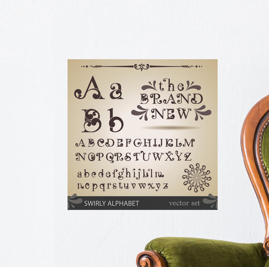 Swirly Alphabet Wall Mural