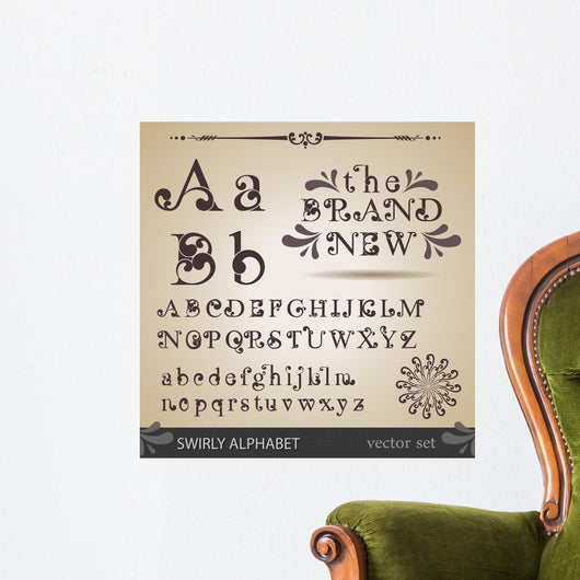 Swirly Alphabet Wall Mural