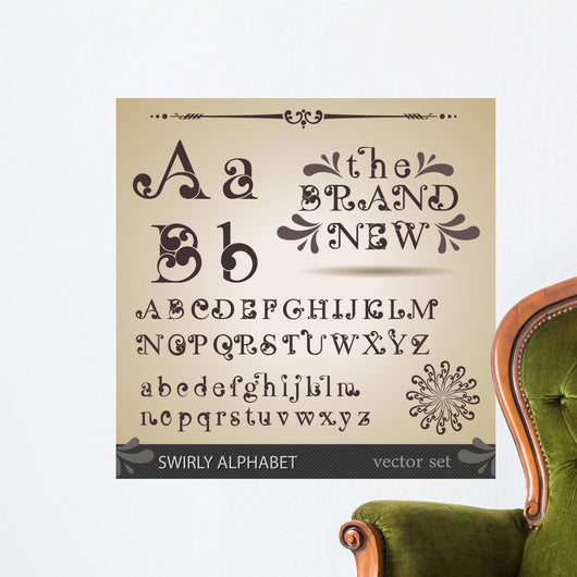 Swirly Alphabet Wall Mural