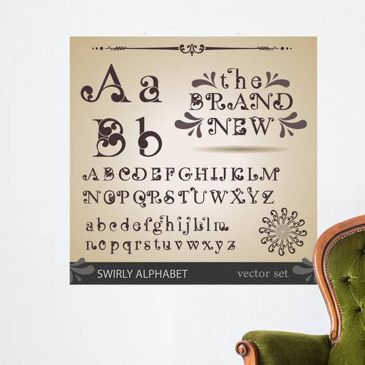 Swirly Alphabet Wall Mural