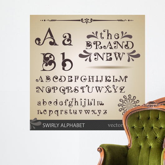 Swirly Alphabet Wall Mural