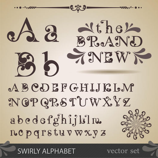 Swirly Alphabet Wall Mural