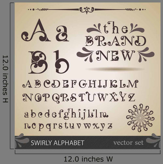 Swirly Alphabet Wall Mural