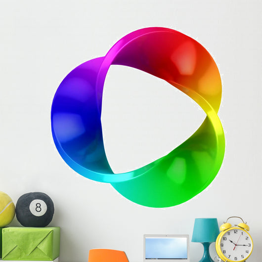 Abstract Three Dimensional Colorful Wall Decal