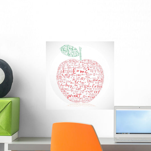 Apple made of equations and formulas - vector illustration Wall Decal