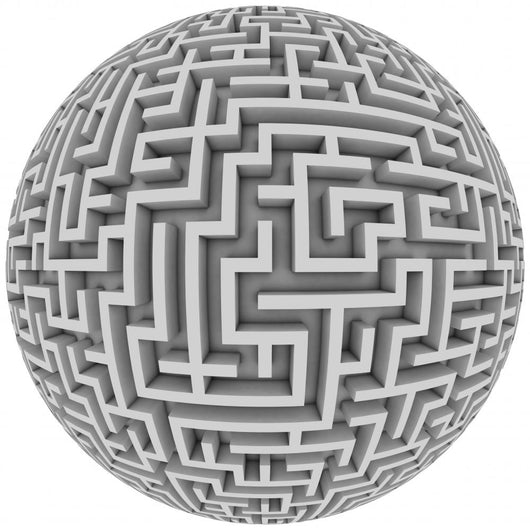 labyrinth planet - endless maze with spherical shape Wall Decal