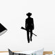 cowboy with winchester black silhouette isolate Wall Decal