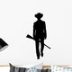 cowboy with winchester black silhouette isolate Wall Decal