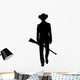 cowboy with winchester black silhouette isolate Wall Decal