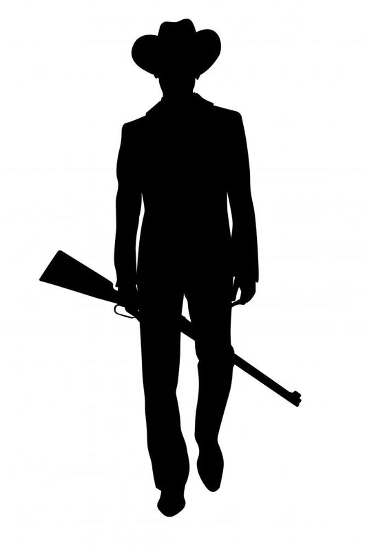 cowboy with winchester black silhouette isolate Wall Decal