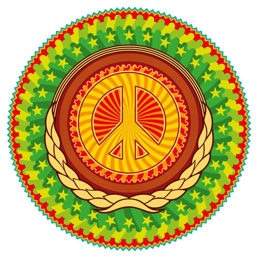 Colorful Psychedelic Hippie Emblem