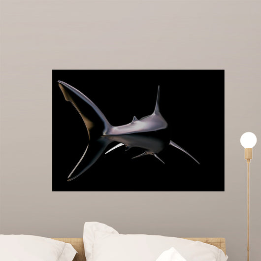 Shark on Black Wall Mural