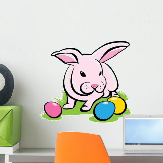 Bunny with Easter Eggs Wall Decal