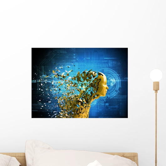 abstract character shattered into pieces Wall Mural
