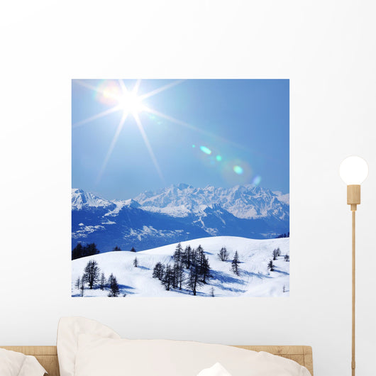 top of mountains Wall Mural