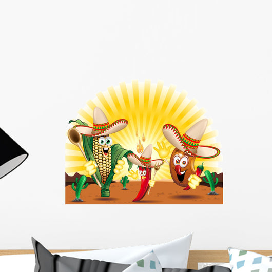 Mexico-Mexican Food Recipe Gastronomica Cartoon-Vector Wall Decal
