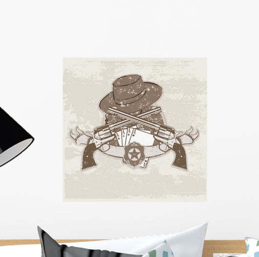 Two Guns and  Hat Wall Mural