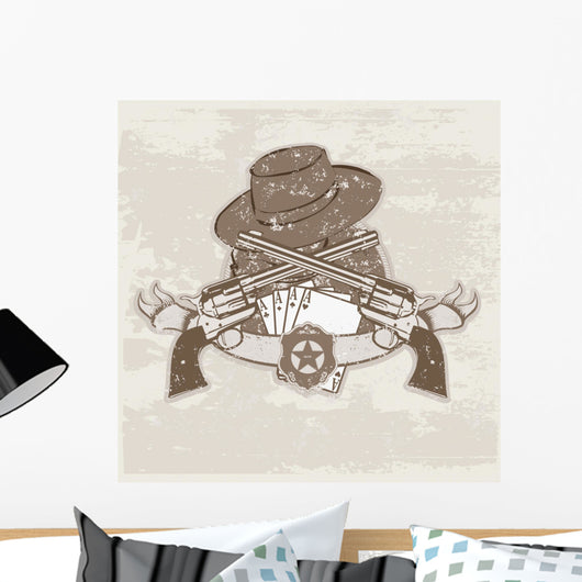 Two Guns and  Hat Wall Mural