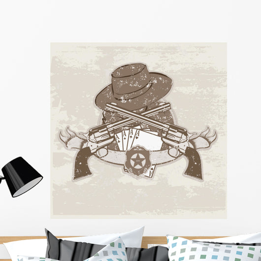Two Guns and  Hat Wall Mural