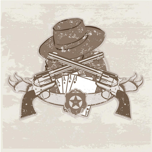 Two Guns and  Hat Wall Mural