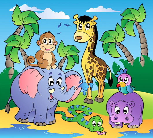 African Beach with Cute Wall Mural