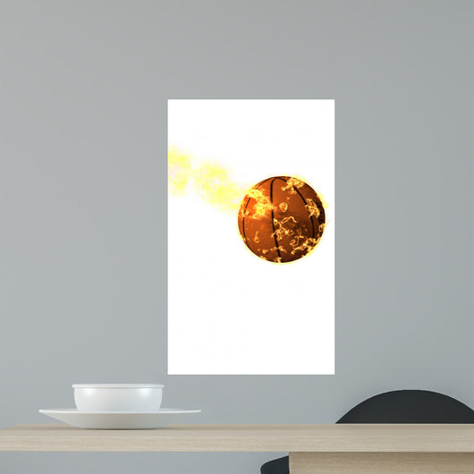 Basketball Ball Fire Wall Mural