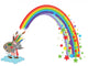 Mouse with Bag of Pencils and Rainbow Wall Decal