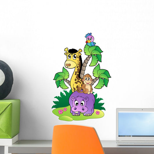 Various cute African animals 2 Wall Mural