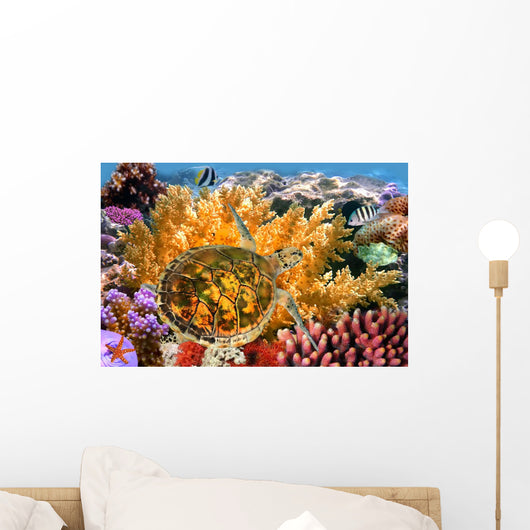 Underwater Landscape with Couple Wall Mural