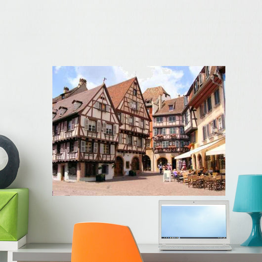Picturesque Square Alsatian City Wall Decal