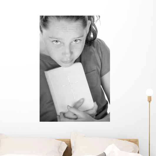 Girl with Bible Wall Mural