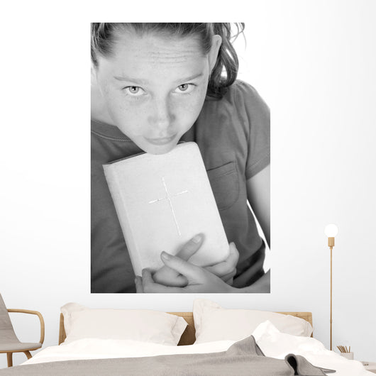 Girl with Bible Wall Mural