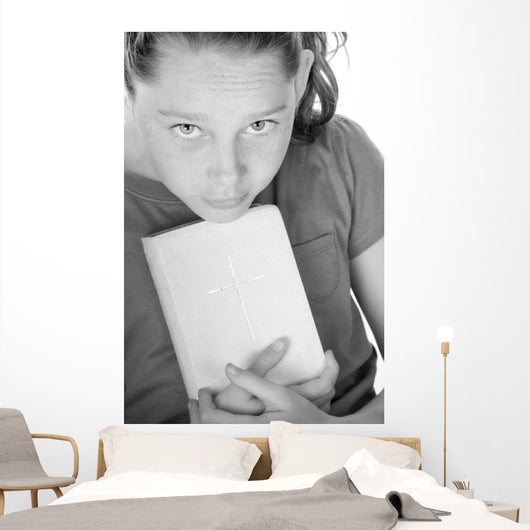 Girl with Bible Wall Mural