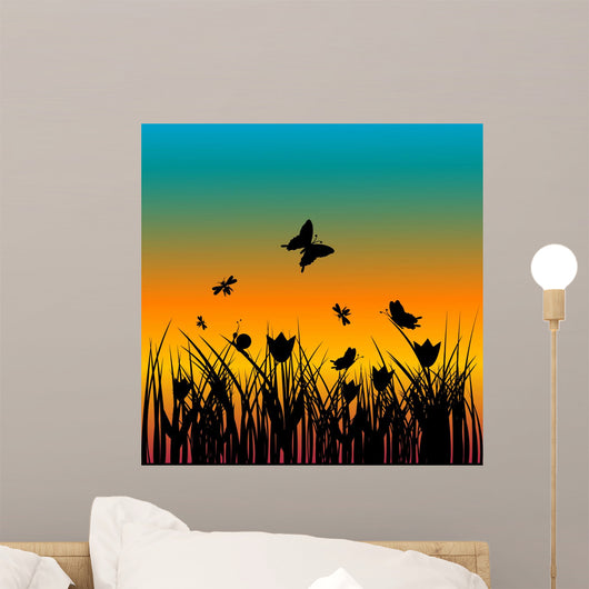 Sunset Landscape with Various Wall Decal