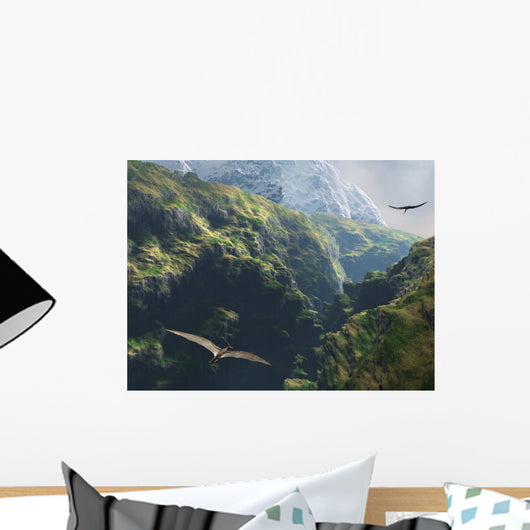 Pteranodon Flying through Canyon