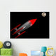 Red and White Rocket Wall Mural