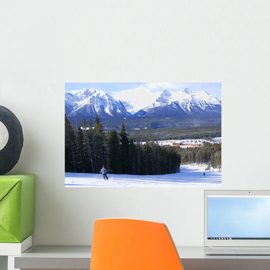 Skiing in Mountains Wall Mural