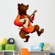Bear with Balalaika in vector Wall Decal