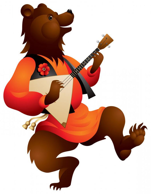 Bear with Balalaika in vector Wall Decal