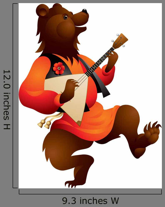 Bear with Balalaika in vector Wall Decal