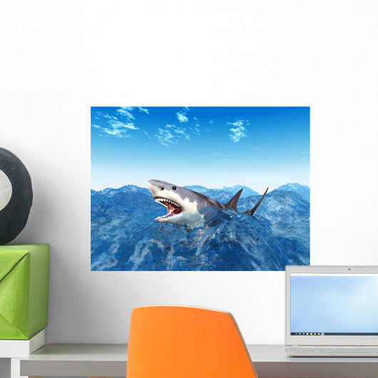 White Shark Wall Mural