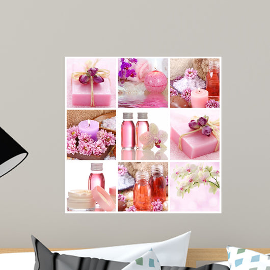 Pink spa collage Wall Mural