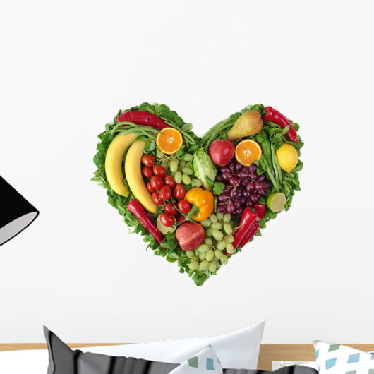 Heart of Fruits and Vegetables Wall Decal