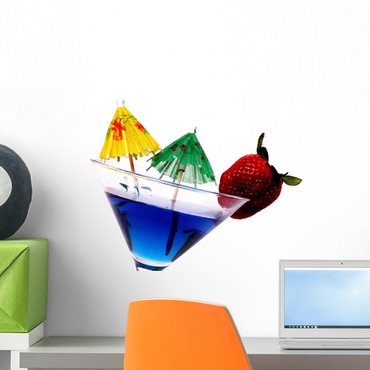 Tropical Blue Martini Wall Decal