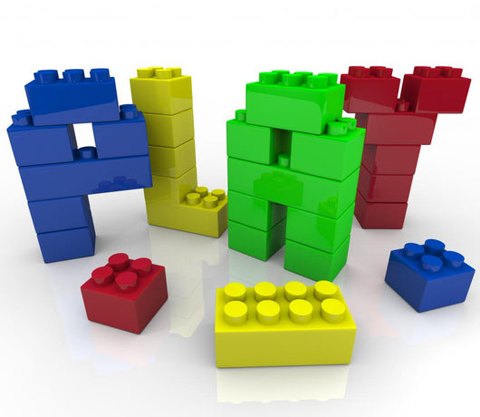 Play - Creative and Imaginative Learning with Building Blocks Wall Decal