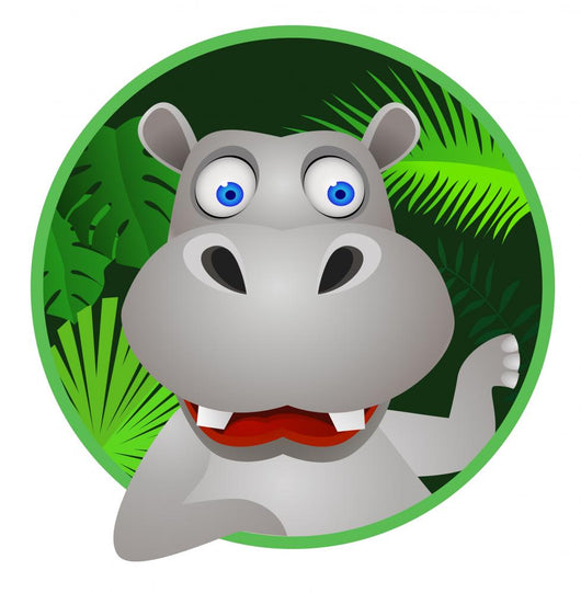 Cute Hippo Wall Decal