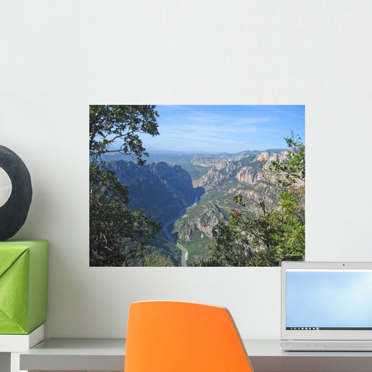 Twisted River between Mountain Wall Decal