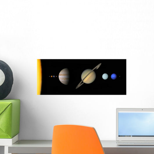 Solar System to Scale Wall Mural