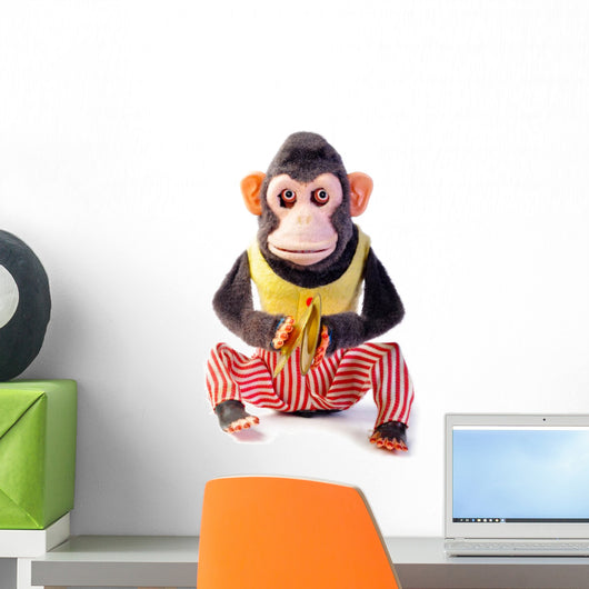 Vintage antique monkey isolated on white background Wall Decal