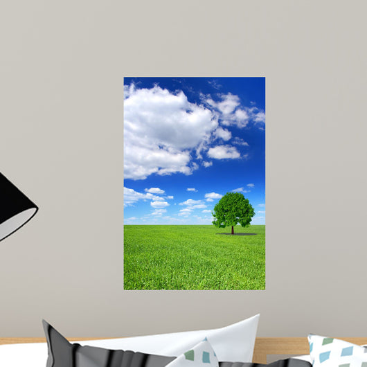 Spring Landscape Lonely Tree Wall Decal
